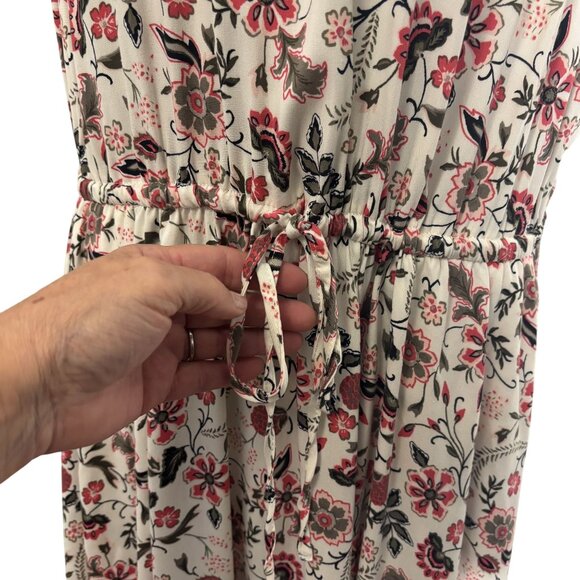 Floral Sleeveless High-Neck Dress With Pockets By Torrid Size 2 White/Pink/Black - Picture 5 of 14